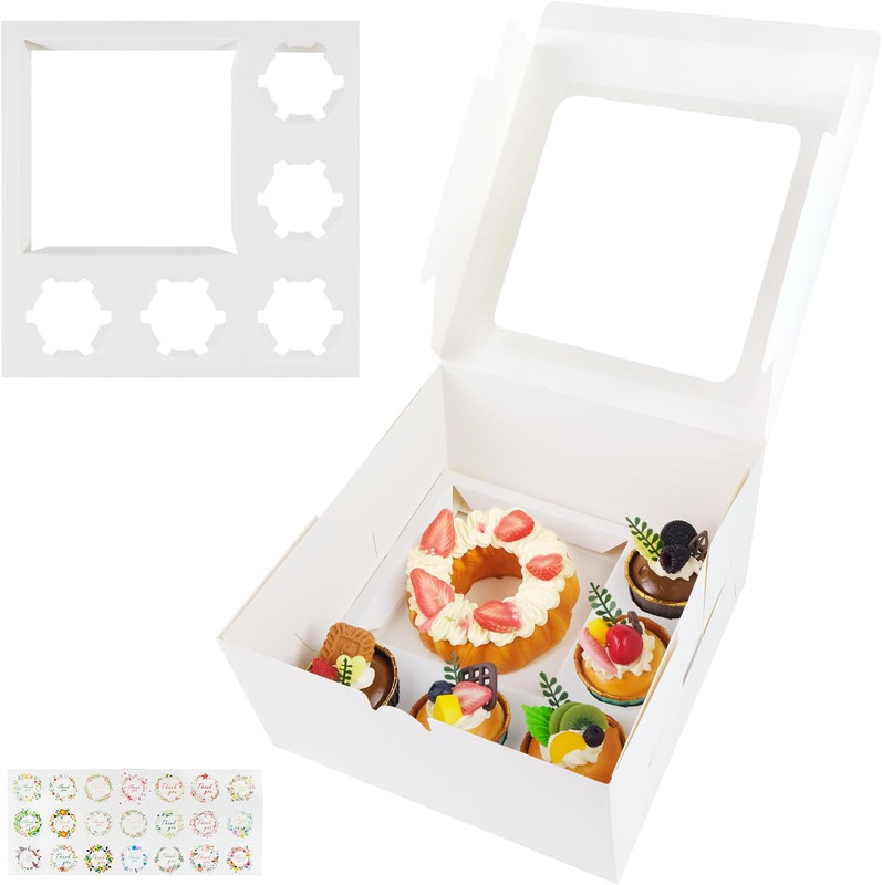 5 Packs Bento Cake Box Cupcakes 1 Cupcake Combo Clear Window Fit Cupcakex Mini gallery