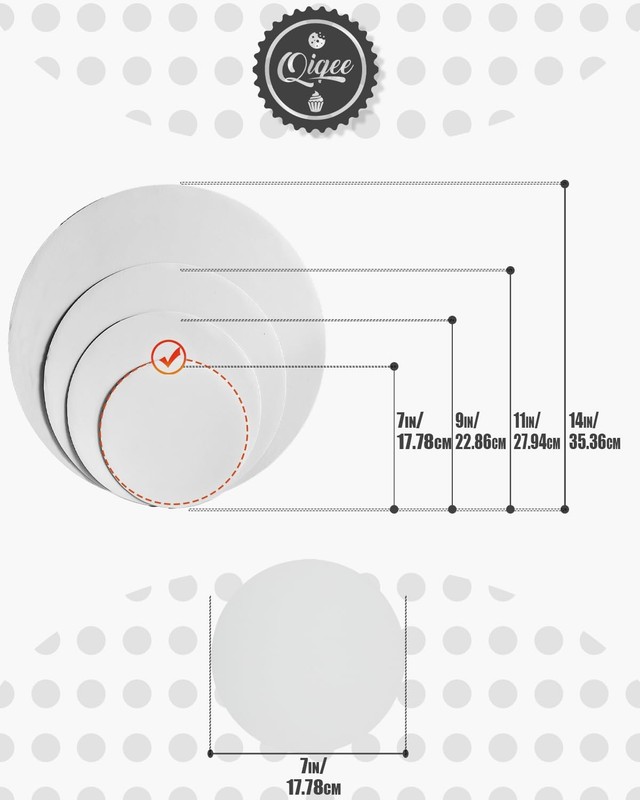 7 Inch White Cake Boards Round 40-Packs Circles Rounds Base Food-Grade Cardbo gallery