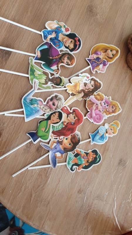 12 Pcs, princess Cupcake Toppers Kids Birthday Party Supplies. gallery
