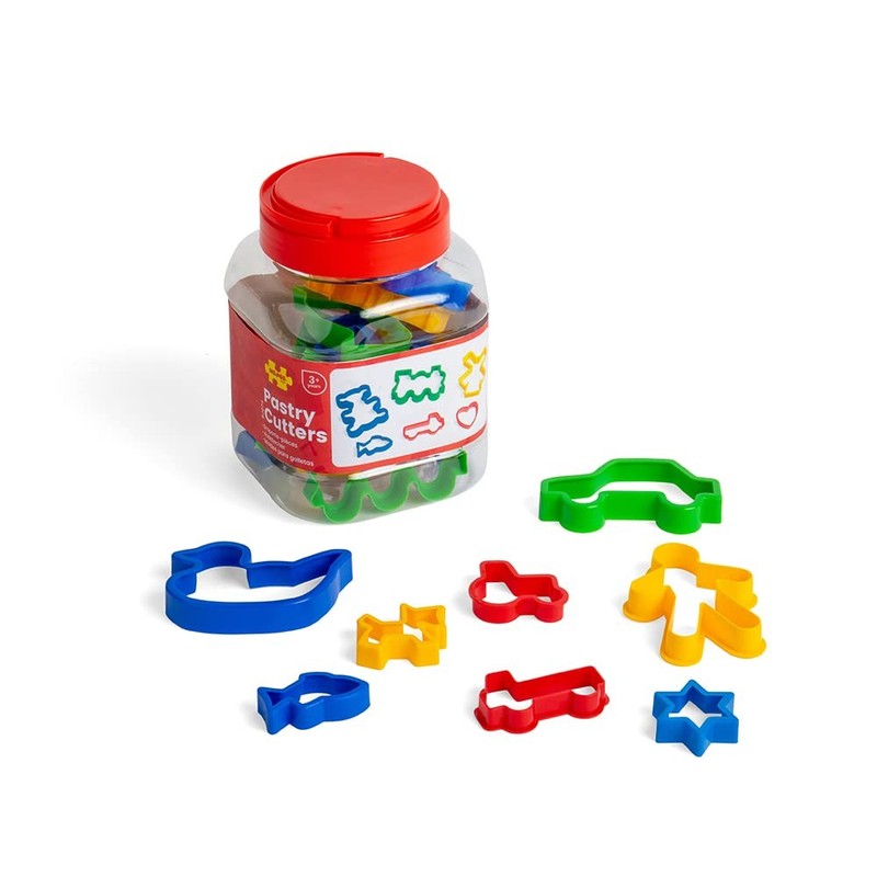 Bigjigs Toys Jar of 24 Pastry Cutters – Children’s Baking Cookie Cutters