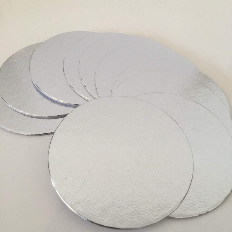 25 X 3" Inch (75mm) SILVER ROUND Thin Cut Edge Cake Cards Boards Culpitt gallery