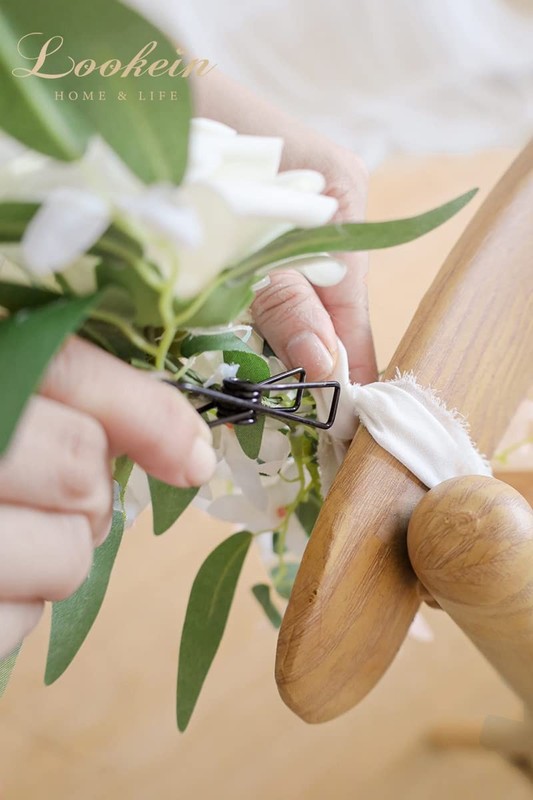 Lookein Set Of 8 Pew Flowers For Wedding Ceremony Chair Decorations Bench gallery