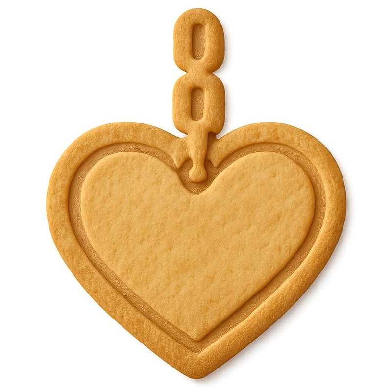 Heart with Chain Cookie Cutter & Stamp, Fondant & Clay – 4×3.2