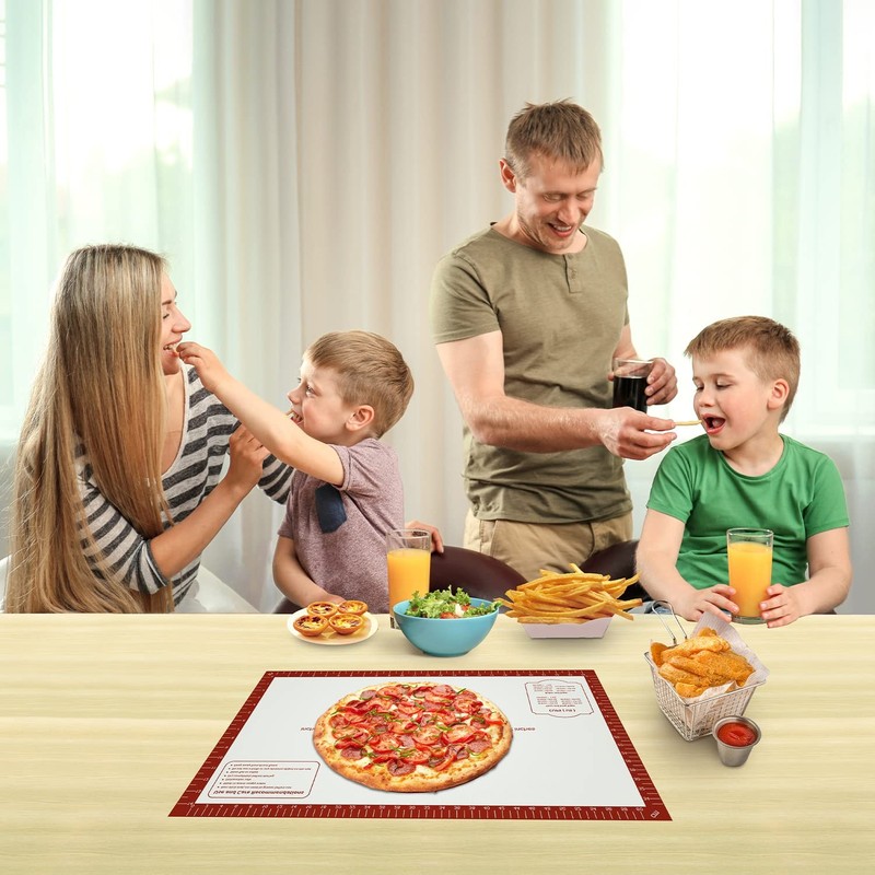 Silicone Baking Mat, Non Stick Pastry Mat Sheet for Dough 26"L x 16"W, Red gallery