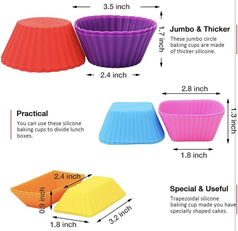 24-Multisize Silicone Muffin Cups for Lunch Box Dividers gallery