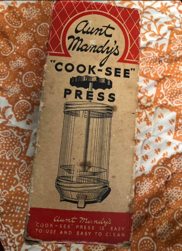 Vintage Aunt Mandy’s Cook-See Press Cookie Pastry Instructions In Box