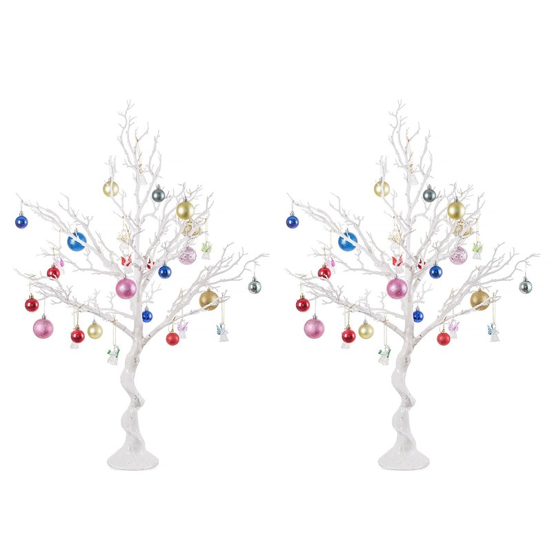Nuptio Artificial Christmas Tree Branch 3.44 Feet Tall White Manzanita Tree