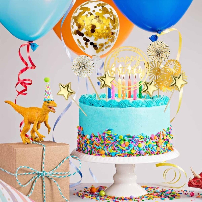 Cake Topper Decoration Set Acrylic Glitter Happy Birthday Cake Topper with gallery