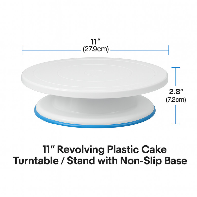 11" Revolving Cake Turntable Decorating Elegnt White Stand Non-Slip Base,US sale gallery