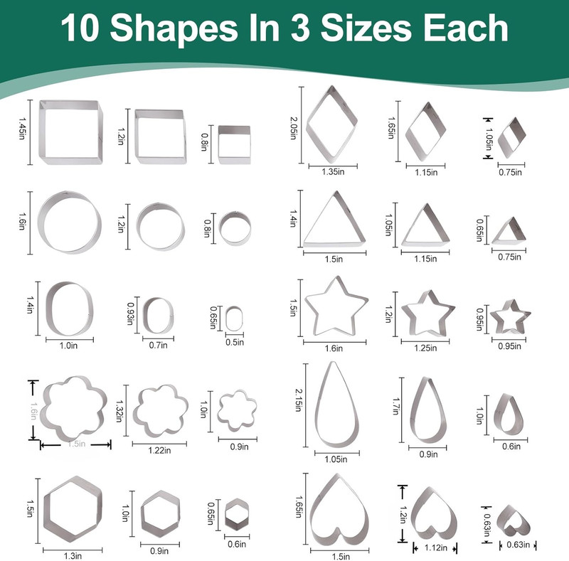 30PCS Mini Cookie Cutters Shapes Set with Box for Kids, Small Stainless Steel St gallery