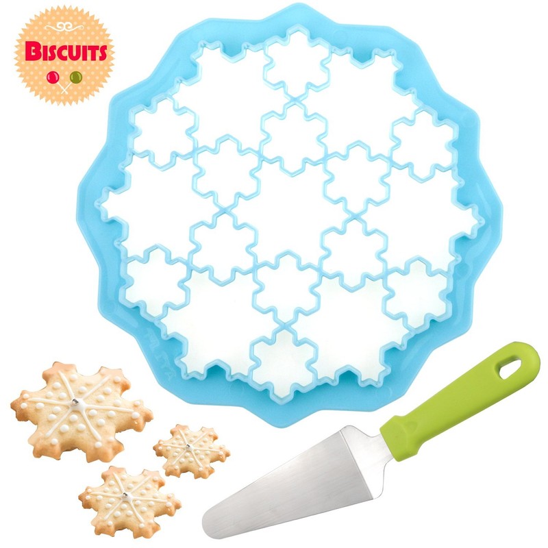 Homga Snowflake Cookie Cutter, 24x24 cm Food Grade Plastic Biscuit Cookie Cutter