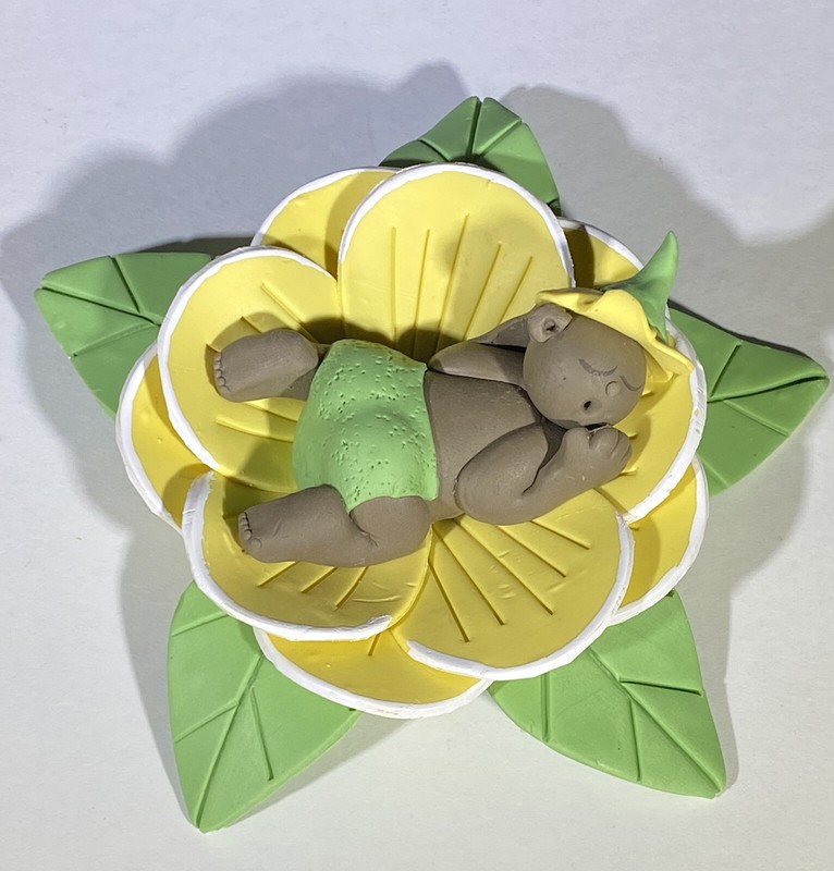 African American Baby Bud Cake Topper Shower Cake Decoration Baby In Flower