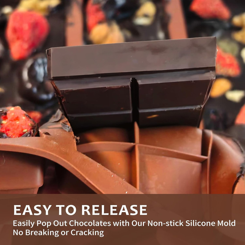 Chocolate Bar Molds Deep 2 Pack, Thick Silicone Chocolate Molds for Filling Duba gallery