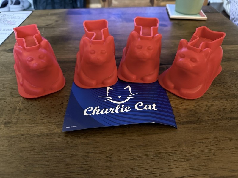 Charlie Cat Red Silicone Cat-Shaped Sugarcraft Mold/Cutter Set of 4, 0.2 qt