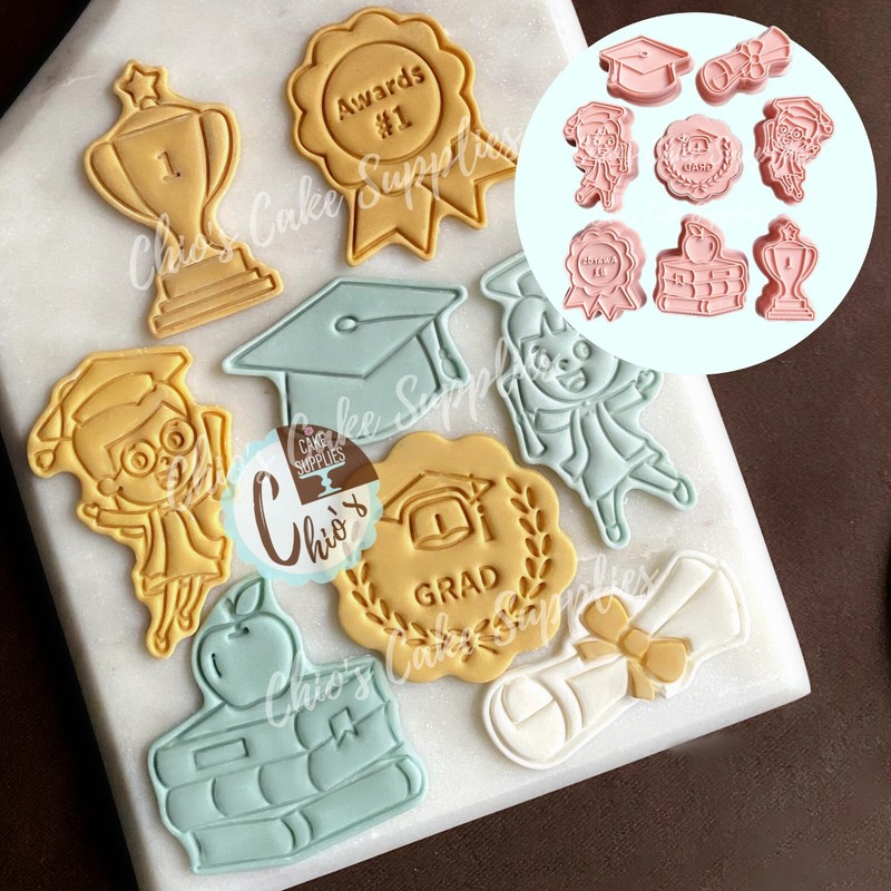 Graduation Themed Cookie Cutter With Embosser Stamp gallery