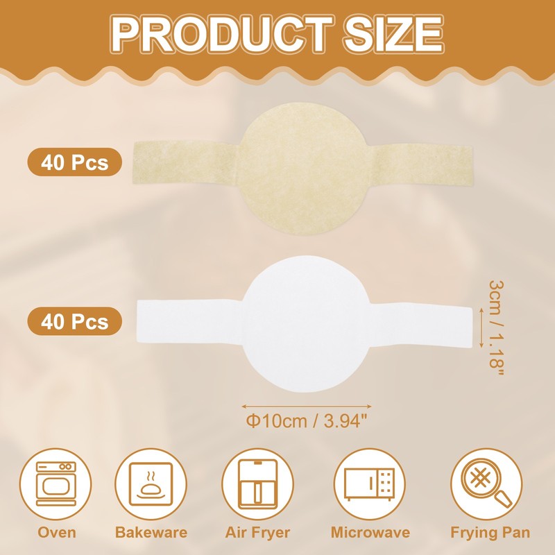 80 Sheets Parchment Paper Rounds, 4" Circle Baking Sheets, White/Brown gallery