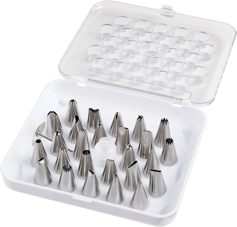 Pastry Cookie Cake Decorating Tips 18/8 Stainless Steel 29 Piece Set gallery