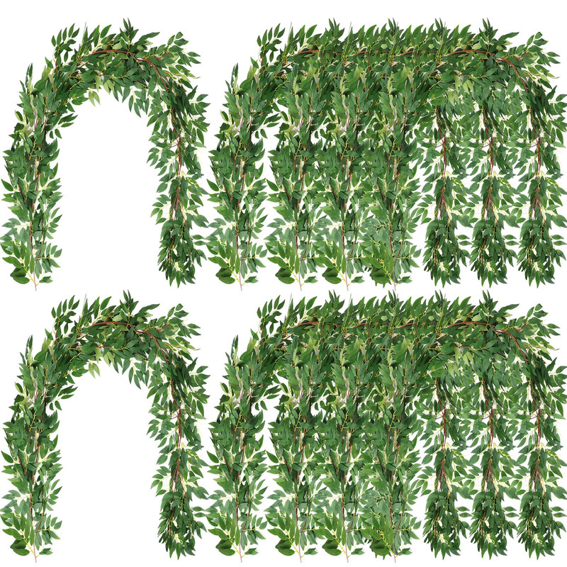 Yunlly 135Ft Artificial Faux Greenery Garland Willow Leaves Vines Hanging