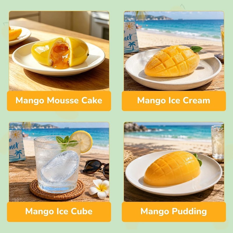 3D Mango Mold for Mousse,1Pack 6Cavities Fruit Pastry Mango Silicone Mold for... gallery