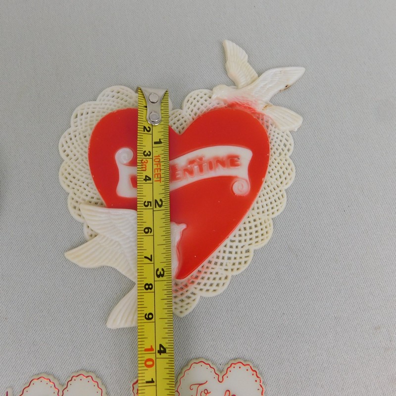 Vintage 53pc Lot Valentine's Day Hearts Cupcake & Cake Topper Decoration Picks gallery