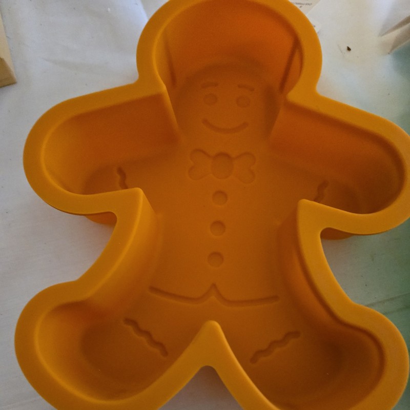Lot of 3 Christmas 11" long, 2" thick snowman gingerbread man. tree molds gallery