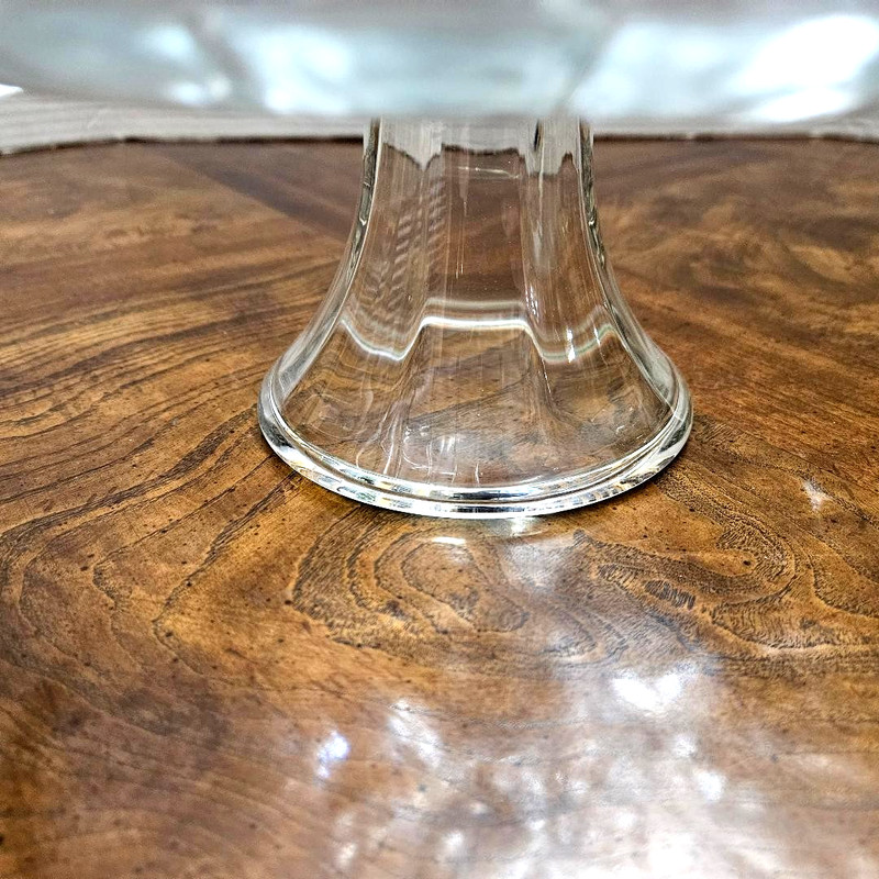 TWO IN ONE Vintage Glass 12” Pedestal Cake Plate w/Heavy Dome or Punch Bowl. gallery