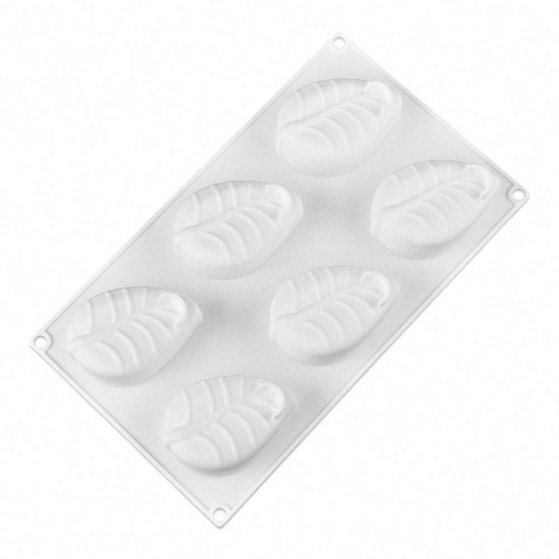 6 Cavity Large Leaf Baking Pan Silicone Molds for Chocolate Candy Gummy Gelat... gallery