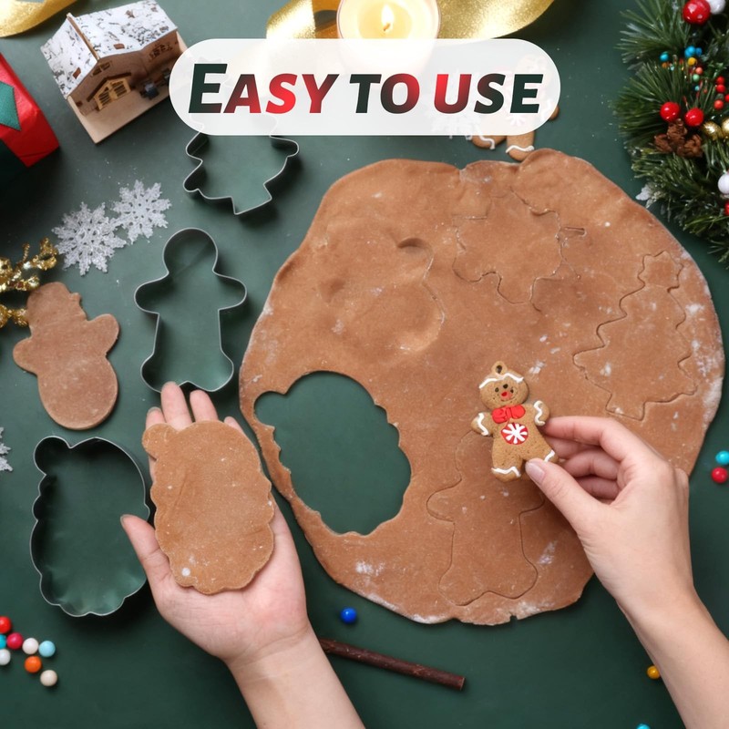 STARSIDE 6 pcs Cookie Cutters Christmas Shapes, Christmas Cookie Cutters 4 in... gallery