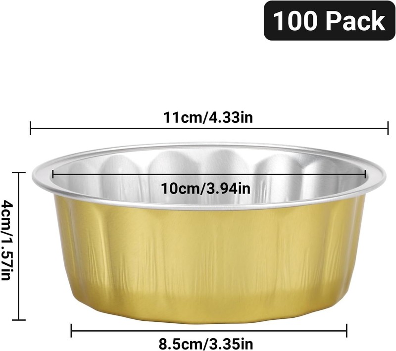 8 oz 100 Pack Aluminum Ramekins Disposable Ramekins Foil Cups Baking gallery
