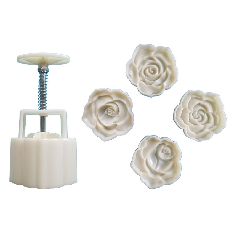 Rose Flower Shape Moon Cake Mold Cookie Stamps Hand Press Cookie Dessert Cutters gallery