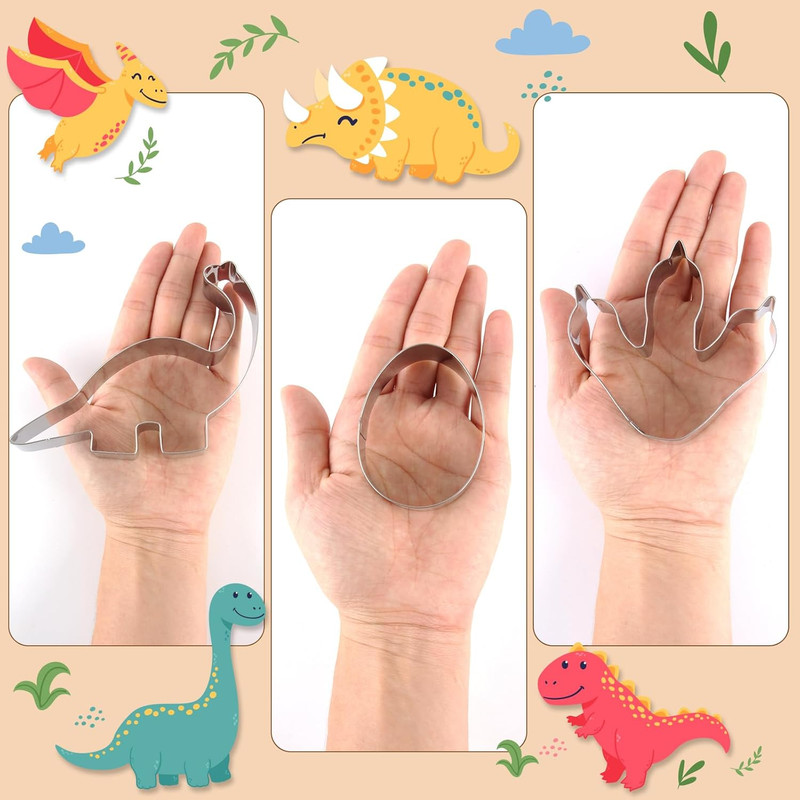8 Pcs Stainless Steel Dinosaur Cookie Cutters Food Decoration Tools for Baking gallery
