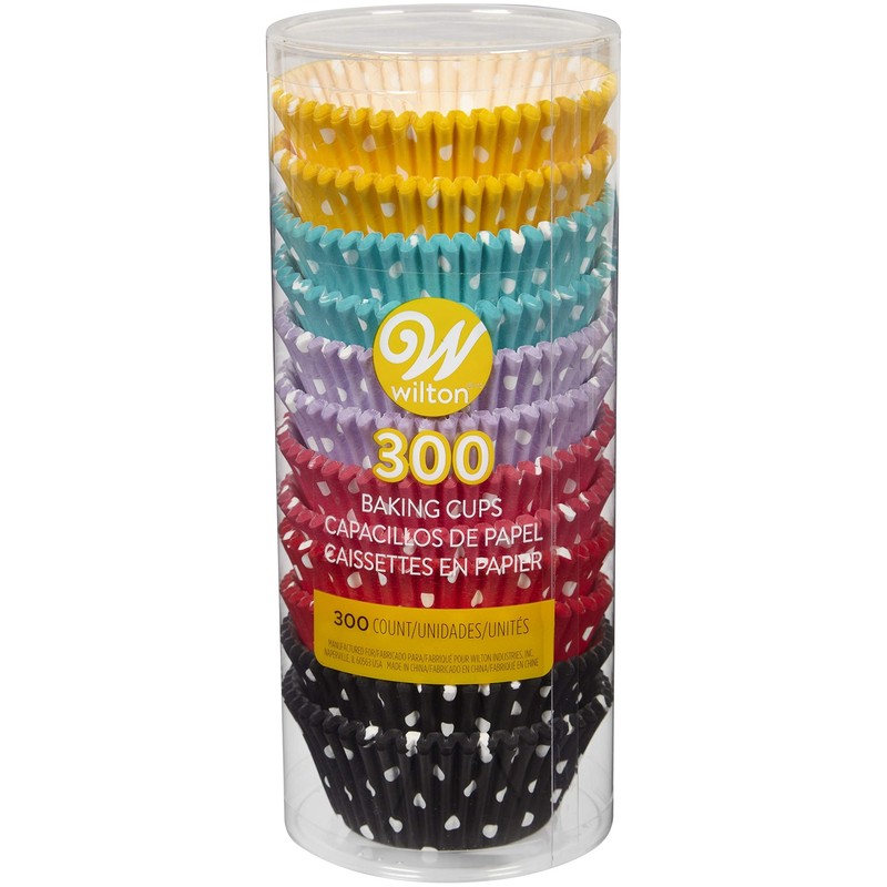 Pack of 300 Polka Dot Baking Cups 2 Inch Standard Colorful Fluted Cups gallery
