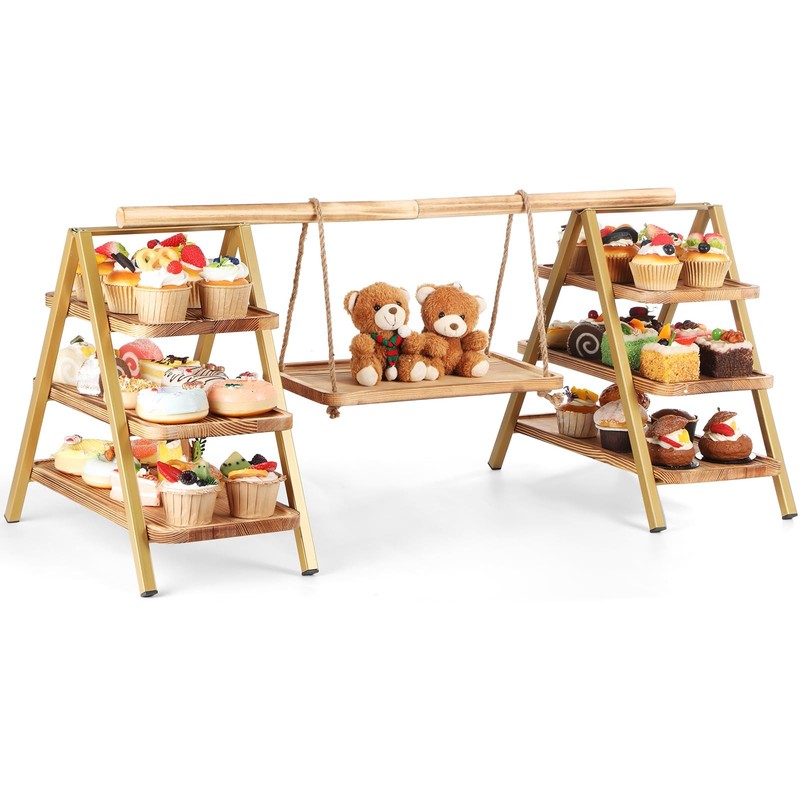 3 Tier Cupcake Stand with Swing Design Cake Display Stand Large Food Desert T...