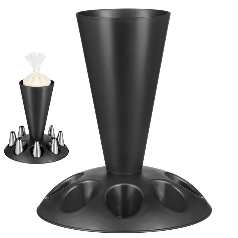 Piping Bag Holder Stand with 8 Slots Nozzle Organizer, Stable Pastry Bag Stan…