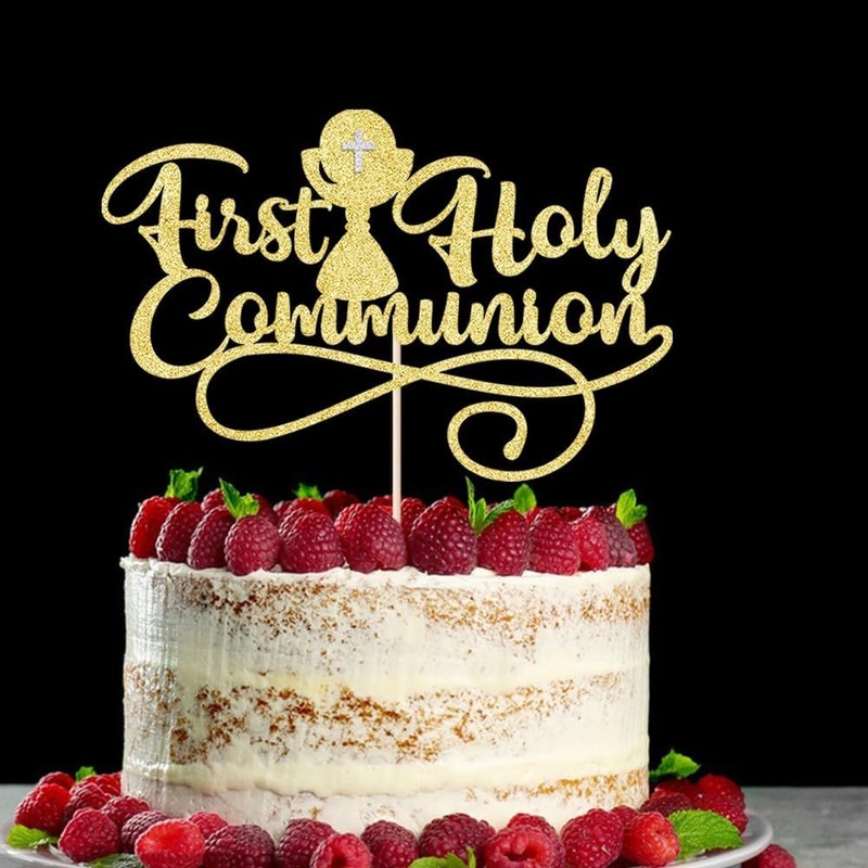 First Communion Cake Topper,God Bless,First Holy Communion Decoration,Featured
