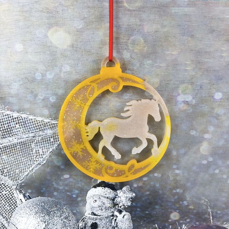Silicone Round Pendant Mold Christmas Tree Horse Hangings Home Decoration Mould gallery