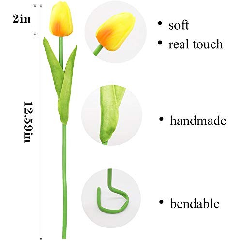 24pcs Multicolor Artificial Tulips Flowers Fake Faux PU Tulip Tulip Flower24 gallery