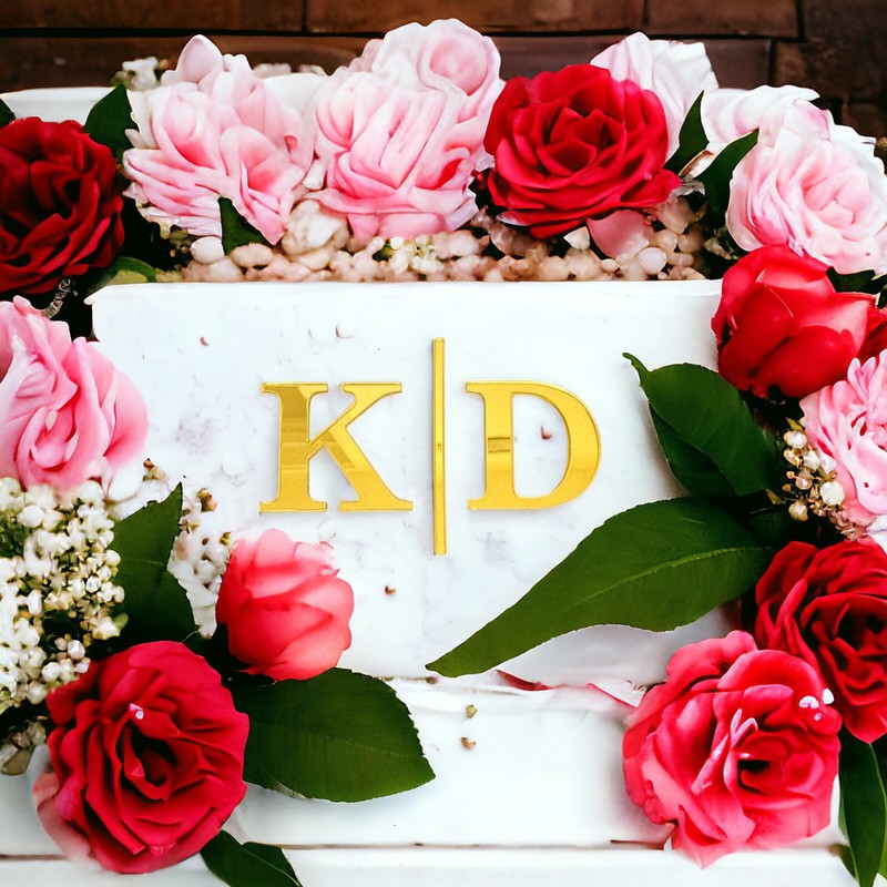 Wedding Cake Charm Personalised Any 2 Custom Initials Letter For Anniversary
