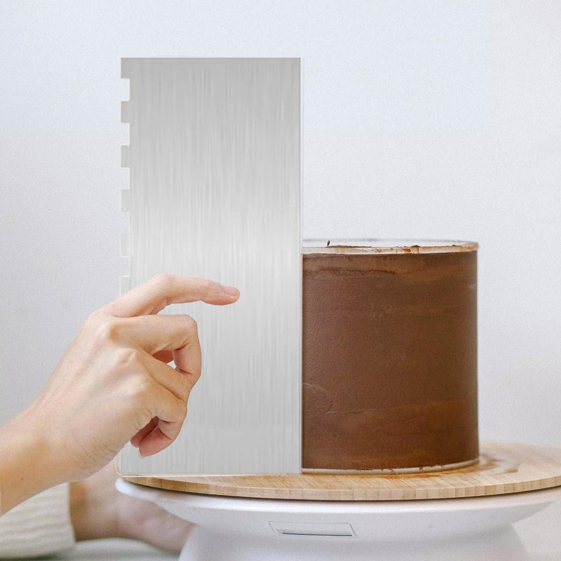9 Inch Stainless Steel Cake Scraper Cake Decorating Tools Sided Patterned Edg... gallery