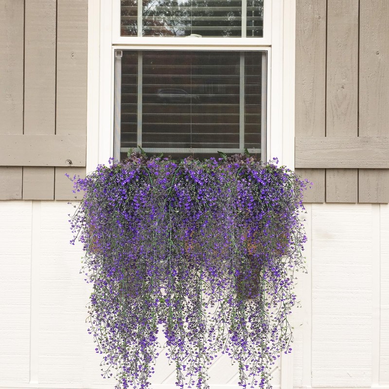 Recutms Artificial Vine Plants 2 Pack Fake Hanging Flower Plants Faux Ivy Vine gallery