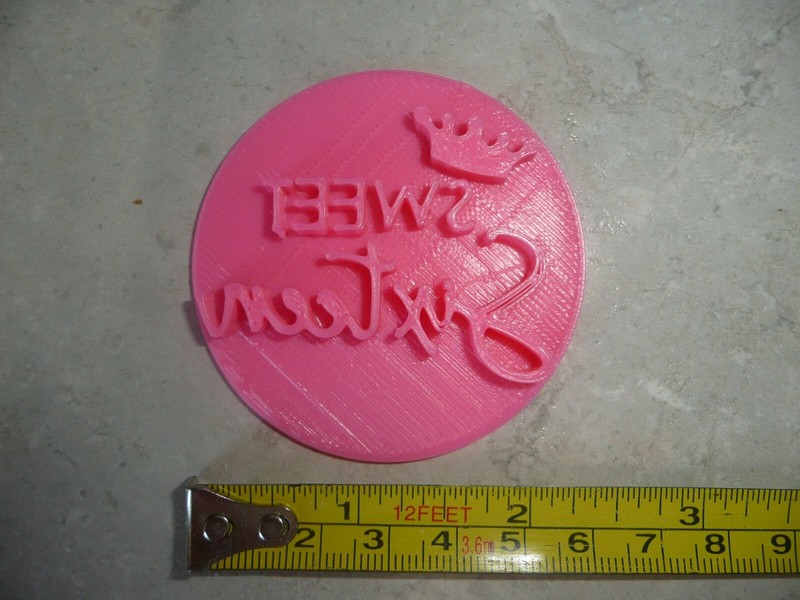 SWEET SIXTEEN WORDS PRINCESS TIARA CROWN SCRIPT FONT COOKIE STAMP USA PR4005 gallery