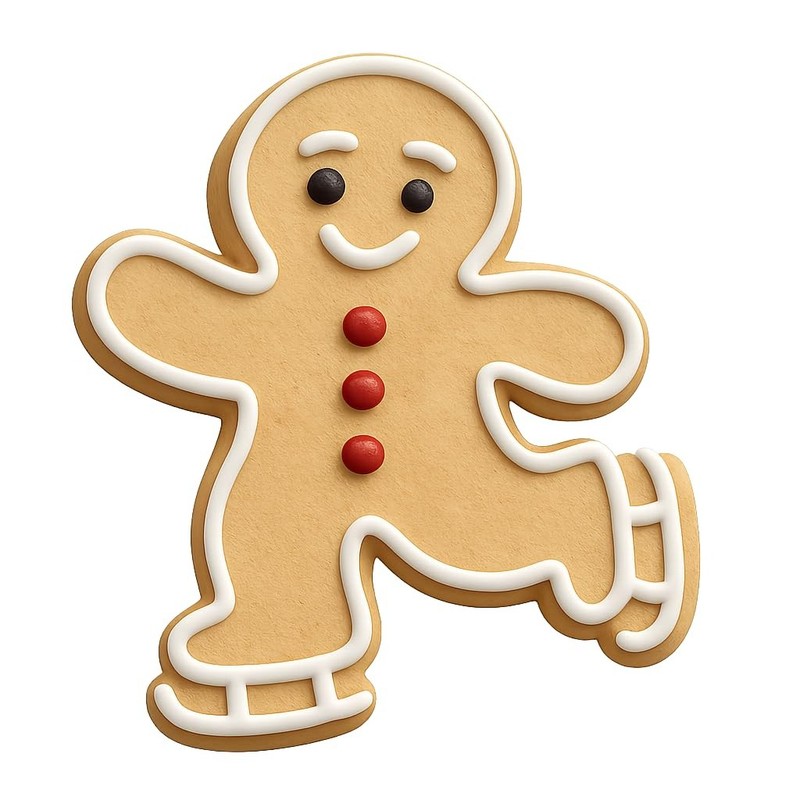 Gingerbread Skater Cookie Cutter - 4x3" Fun Holiday Premium Baking gallery