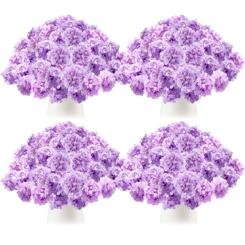Tigeen 50 Pcs Hydrangea Artificial Flowers Bulk 7.48 Inch Artificial Hydrangeas