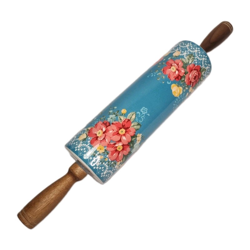 THE PIONEER WOMAN “Vintage Floral” Ceramic Rolling Pin w/Wood Handles – RETIRED