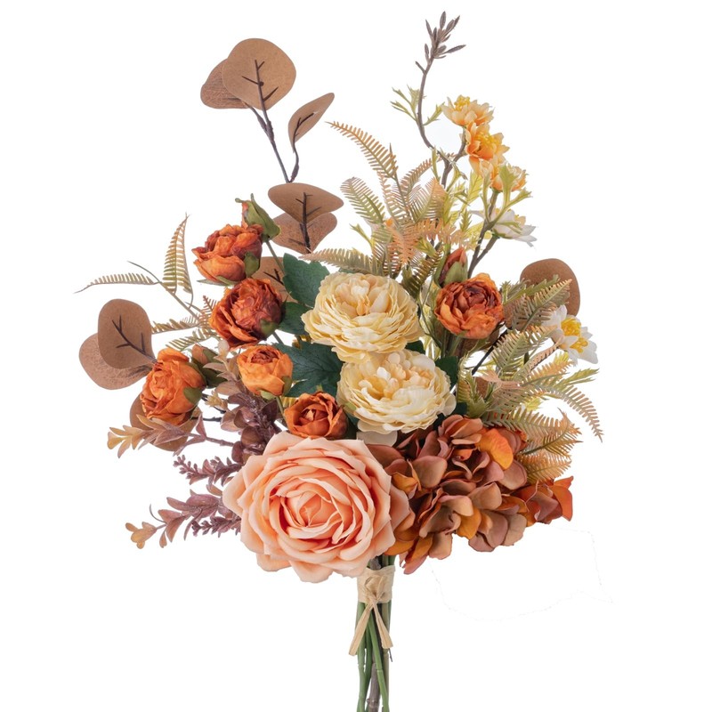 Peauley 17-Inch Artificial Fake Flowers Silk Flower Arrangements Faux Bouquets