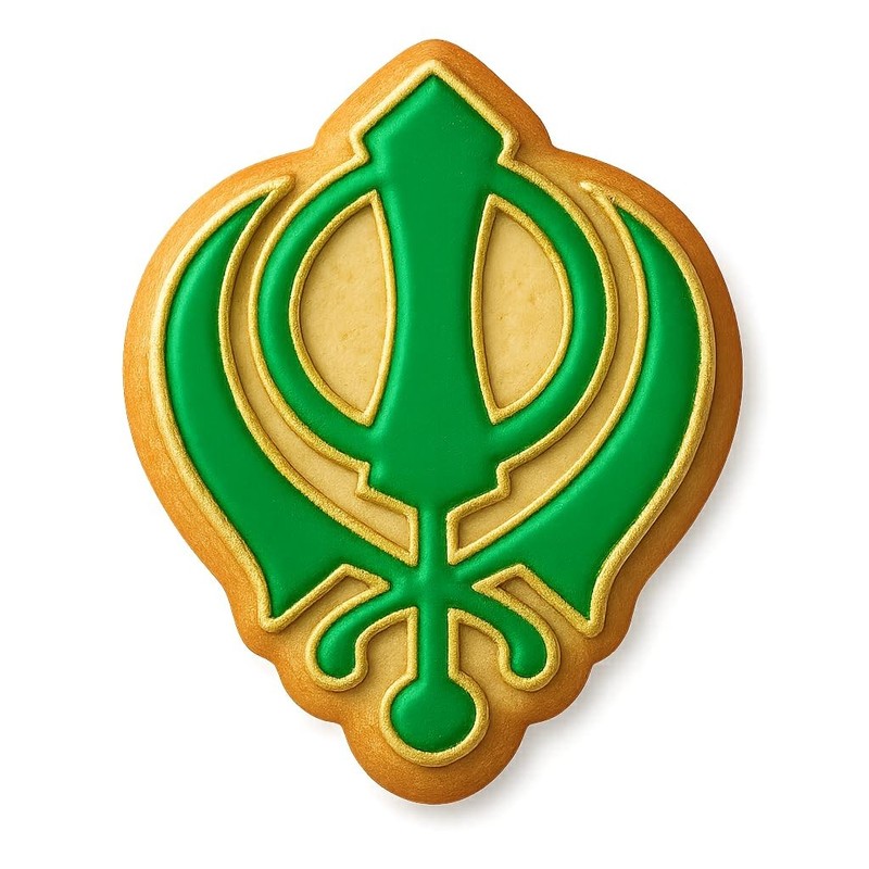 Khanda Emblem Cookie Cutter – 4×3″ Creative Home Baking Design