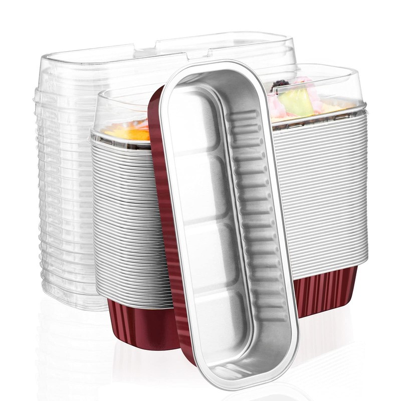 Aluminum Foil Cupcake Liners, 50pcs 6.8oz 6.5″x2.5″x1.2″ Disposable Foil Pan …