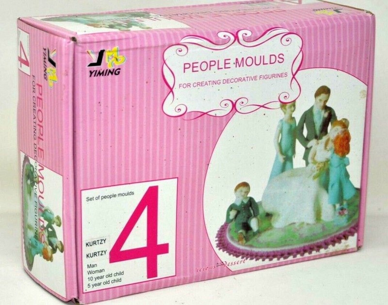 Family of Four People Persons Mold Figurine Mould Man Women Children Child