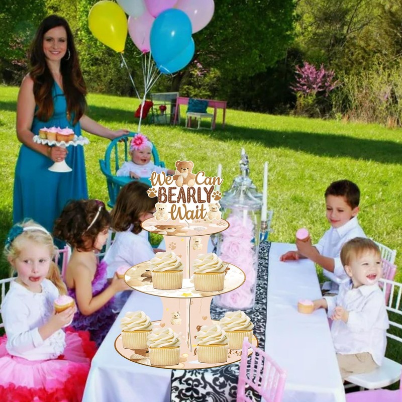 We Can Bearly Wait Cupcake Stand Bear Baby Shower Decorations 3 Tier Bear The... gallery