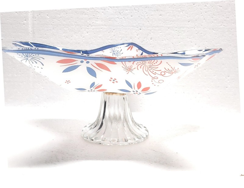 Temp-tations Cake Stand,Pedestal Plate, T49358 Firework Star dish